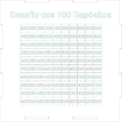 Cofre para Juntar Dinheiro Desafios dos 100 Depósitos 1mil 5 Mil 10 Mil 40.000 Metas Financeiras
