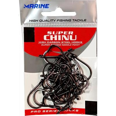 Anzol de Pesca Super Chinu 01 com Ponta Extra Afiada e Curvatura Especial Black Nickel Marine Sports