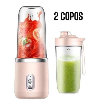 Mini Liquidificador Portátil OEM 2 Copos Ro 0.4L 6 Lâminas para Suco de Alimentos e Leite 110V