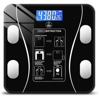 Balança Digital de Banheiro Aquilae Slim Inteligente com Bioimpedância e Bluetooth Preto 26,5CM
