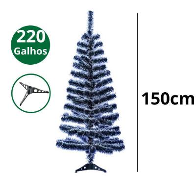 Árvore de Natal Nevada 150cm com Galhos Ajustáveis Desmontável Branco OEM