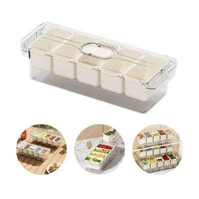 Conjunto de Potes Herméticos Conjunto 05 Potes em Plástico e Silicone com Vedação Hermética