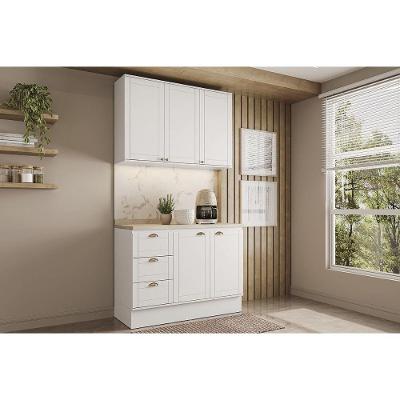 Cozinha Bella 2 Peças 5 Portas 3 Gavetas Branco