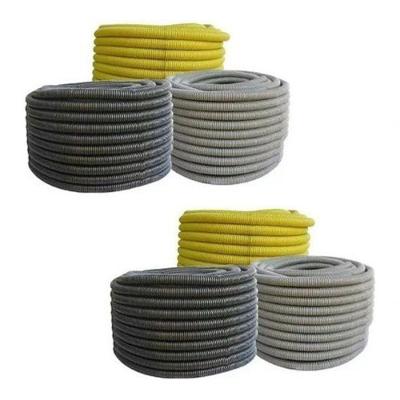 Conduíte Eletroduto Corrugado 3-4 com 150 METROS em PVC Cinza, Amarelo Higipack
