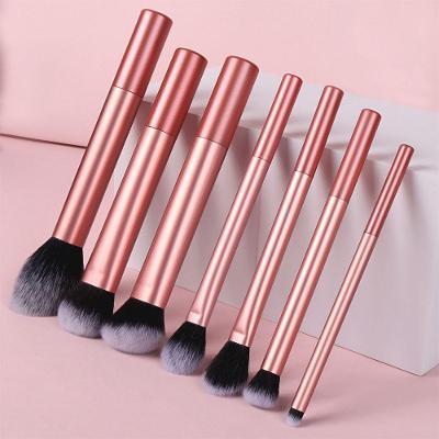 Conjunto de Pincéis de Maquiagem 7 Peças para Blush Pó Corretivo e Sombra Laranja OEM