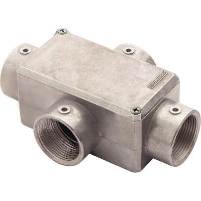 Condulete Fixo 1.1-2 Tipo X com Tampa e Rosca BSP sem Pintura Prata Tramontina