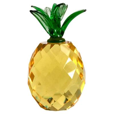 Ornamento Decorativo Abacaxi em Cristal para Peso de Papel e Decoração de Mesa Feito à Mão
