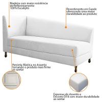 Kit Diva Recamier Heitor 140Cm Lado Esquerdo E 02 Poltronas Luiza Suede - Doce Sonho Móveis Branco - 3