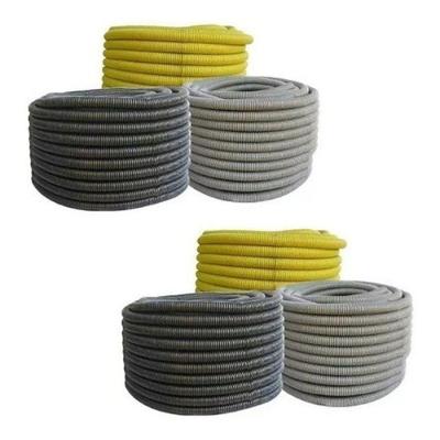 Conduíte Eletroduto Corrugado 3-4 150M para Instalações Elétricas Embutidas Amarelo, Cinza Higipack