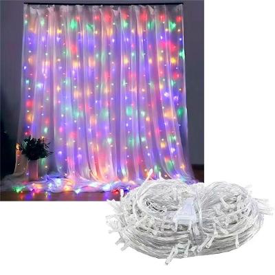 Cortina Pisca de Natal Pisca Cortina de Luzes 320 Lâmpadas LED Brilho Intenso Colorido