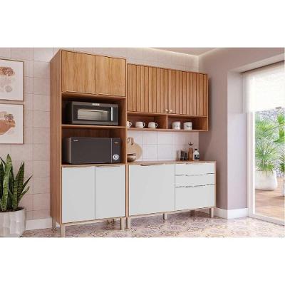Cozinha Completa Divina MDF 8 Portas 2 Gavetas Cinamomo