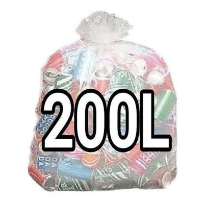 Saco para Lixo 200L Reforçado 90x110 cm para Uso Profissional Transparente Fosco Higipack