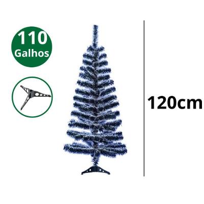 Árvore de Natal Nevada 120cm com Galhos Ajustáveis e Montagem Fácil Branco OEM