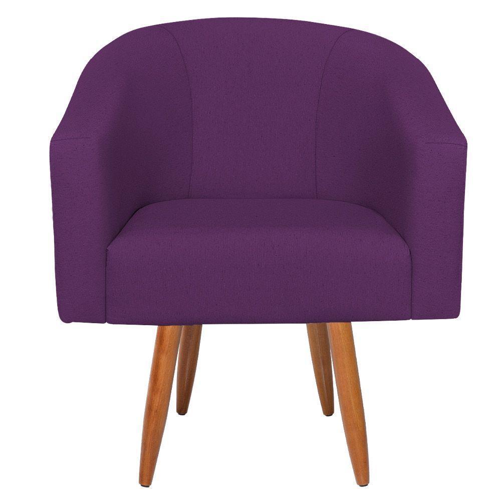 Kit Diva Recamier Heitor 140Cm Lado Esquerdo E 02 Poltronas Luiza Suede - Doce Sonho Móveis Roxo - 6
