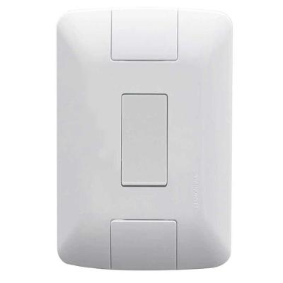 Interruptor Simples Aria Branca 6 a 250 V com Sistema Modular e Acabamento Brilhante Branco