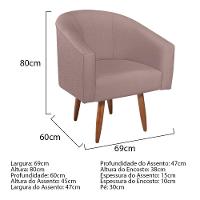 Kit Diva Recamier Heitor 140Cm Lado Esquerdo E 02 Poltronas Luiza Linho - Doce Sonho Móveis Rosê