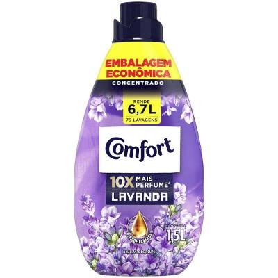Amaciante de Roupas Concentrado Lavanda 1,5L Lilás com Longa Duração de Fragrância Comfort