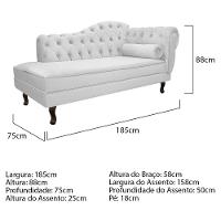 Kit Diva Recamier Diana 185Cm Lado Esquerdo E 02 Poltronas Julia Suede - Doce Sonho Móveis Branco - 5
