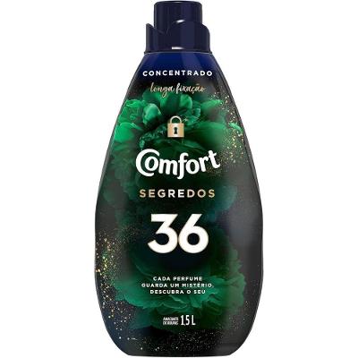 Amaciante de Roupas Concentrado Segredos 36 Cinza 1,5L com Fragrância Sofisticada Comfort