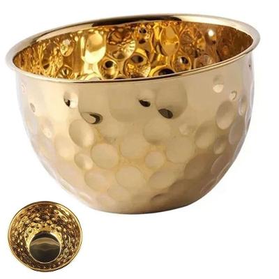 Tigela BSL3881-3 para Salada em Inox Multiuso 2 Litros para Mesa Posta Dourado Ideal Importados