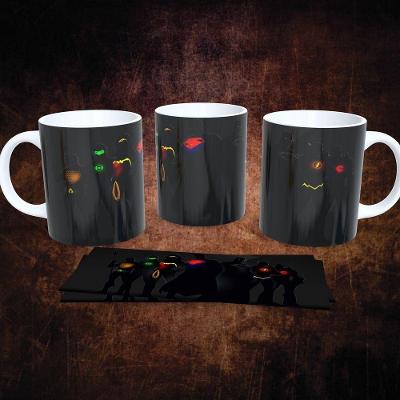Caneca Porcelana Dc Comics Estampa 6 325ML Temática para Bebidas Vermelho Outras Marcas