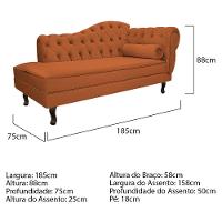 Kit Diva Recamier Diana 185Cm Lado Esquerdo E 02 Poltronas Julia Suede - Doce Sonho Móveis Terracota - 10