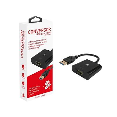 Adaptador Conversor USB para HDMI 3.0 1080p 5+ para Áudio e Vídeo em Alta Definição Pix