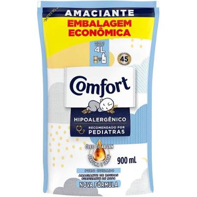 Amaciante Concentrado Puro Cuidado Refil 900ML com Extrato de Aveia e Óleo de Argan Comfort