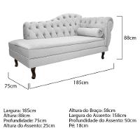 Kit Diva Recamier Diana 185Cm Lado Esquerdo E 02 Poltronas Julia Corano - Doce Sonho Móveis Branco - 5