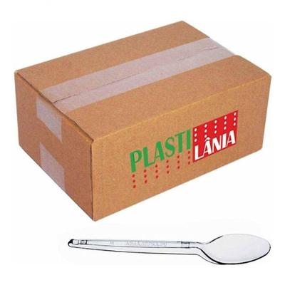 Colher Plástica para Sobremesa Sobremesa Plastilânia Cristal Descartável