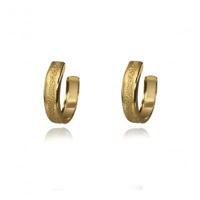 Brinco Argola Trabalhada Banhado Em Ouro 18k [f027]