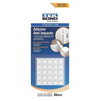 Adesivo anti-impacto Tekbond 23501000800 para Portas, Gavetas, Tampas e Móveis 8MM Transparente