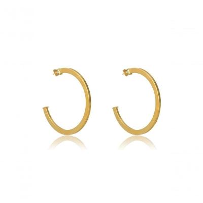 Brinco Argola Grande Clássica Banhado Em Ouro 18k [f027]