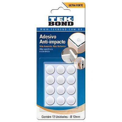 Adesivo anti-impacto Tekbond 23401001200 para Portas Gavetas e Móveis com 12 un 12MM Transparente