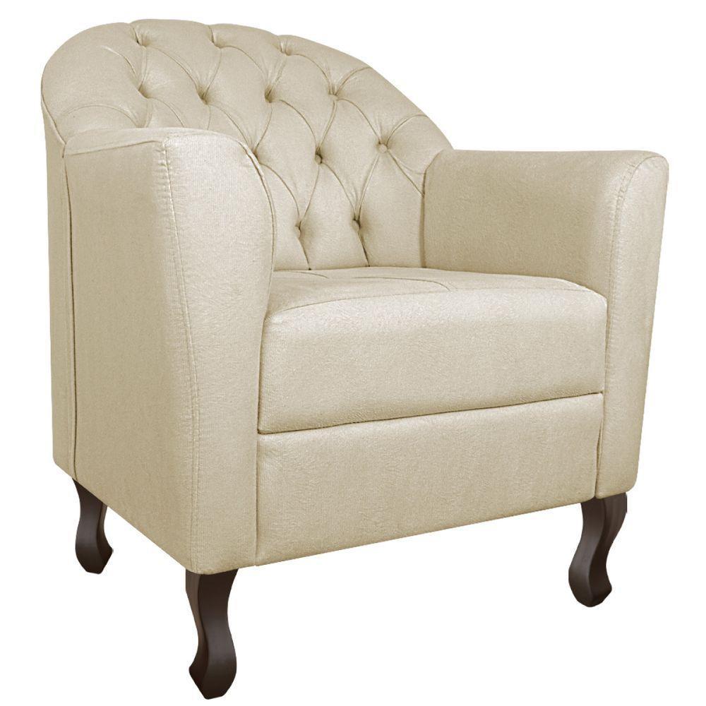 Kit Diva Recamier Diana 185Cm Lado Esquerdo E 02 Poltronas Julia Linho - Doce Sonho Móveis Bege - 2