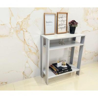 Aparador Mesinha Mesa de Apoio Estilo Reto MDF 60CM Branco para Escritório e Sala
