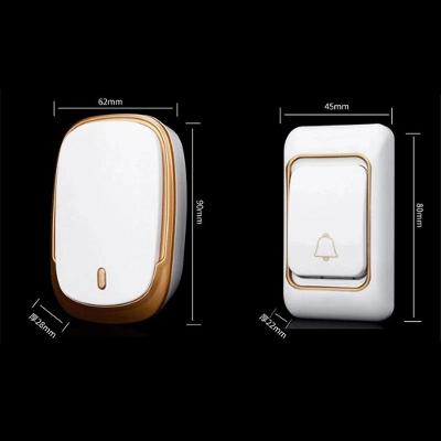 Campainha Residencial sem Fio Bivolt 110 220V Alcance 30 Metros Dourado OEM