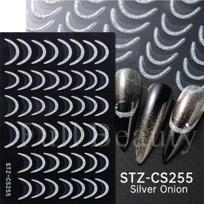 Adesivo de Unhas 3d Gradiente Linha Francesa para Nail Art Diy Azul Rosa Roxo Verde OEM