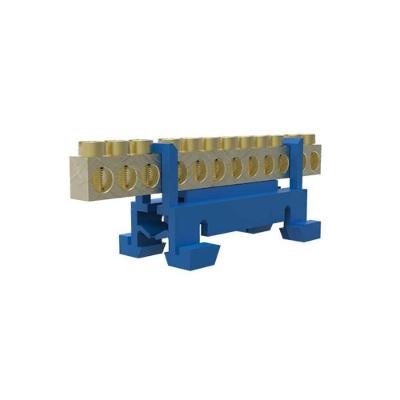 Barramento Neutro SBTN-E12NE 16MM² 12 Bornes para Trilho DIN Azul Enerbras