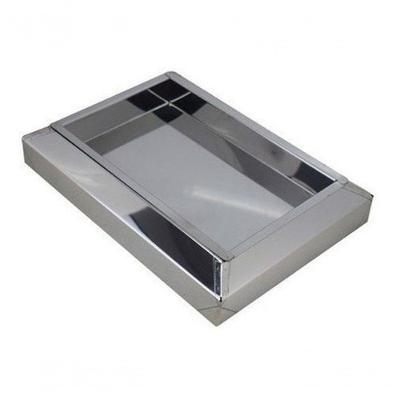 Cinzeiro de Chão em Aço Inox Bituqueiro em Chapa de Aço 1020 35x23x6,5CM Inox para Bitucas Higipack