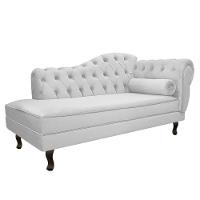 Kit Diva Recamier Diana 185Cm Lado Esquerdo E 01 Poltrona Classic Suede - Doce Sonho Móveis Branco - 3