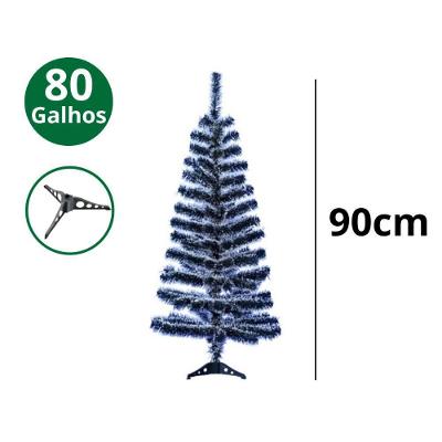 Árvore de Natal Nevada 90cm com Galhos Ajustáveis Desmontável Branco OEM
