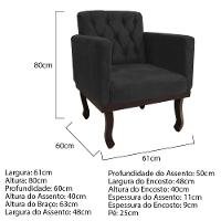 Kit Diva Recamier Diana 185Cm Lado Esquerdo E 01 Poltrona Linho - Doce Sonho Móveis Cinza Escuro