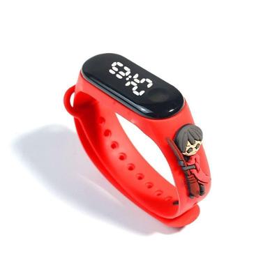 Relógio Infantil Meninos Spiderman Pikachu Digital Esportivo Pulseira Silicone à Prova D’água Preto