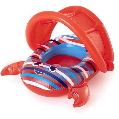 Bote Inflável Infantil Boi Bebê Caranguejo Assento Flutuador com Cobertura Vermelho Bestway