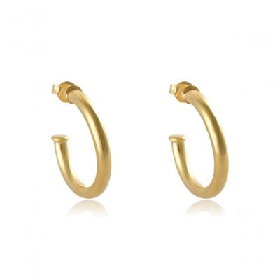 Brinco Argola Grossa Pequena Banhado Em Ouro 18k [f027]