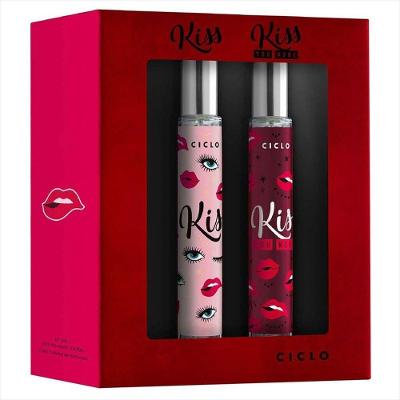 Kit de Deo Colônias Ciclo Cofret Kiss 30ML + Kiss You More 30ML Femininas com Notas Florais Ciclo