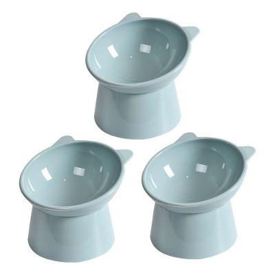 Comedouro Bebedouro Elevado OEM Anti Engasgo para Pet Pequeno Porte Polipropileno Azul-Claro 3