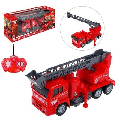 Caminhão Controle Remoto Bombeiros Resgate Guindaste com Luz e Som Vermelho Yeet