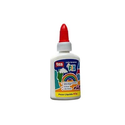 Cola Branca Líquida Tris Fix 40G com Secagem Rápida e Forte Aderência para Uso Escolar Vermelho